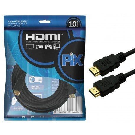 Cabo hdmi 4k 1.4 ultra hd 19p 10 metros pix Menor preço em Cabo hdmi 4k 1.4 ultra hd 19p 10 metros pix