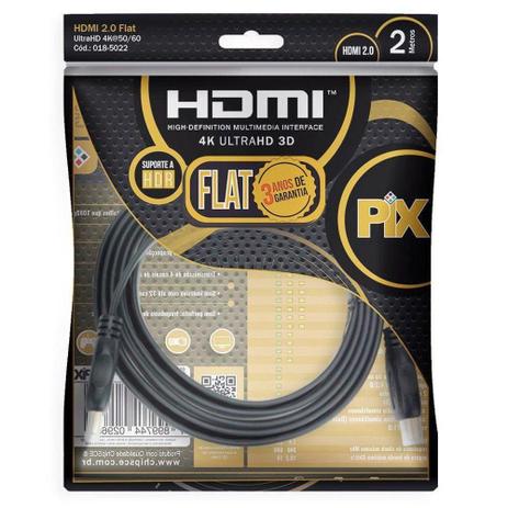 Cabo HDMI 4K Flat 2.0 HDR 19 Pinos - Pix é boa?