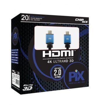 Cabo HDMI 4k Ultra Hd 2.0 3D Ethernet HDR C/ Filtro 20 Metros - Pix - Chipsce Menor preço em Cabo HDMI 4k Ultra Hd 2.0 3D Ethernet HDR C/ Filtro 20 Metros - Pix - Chipsce