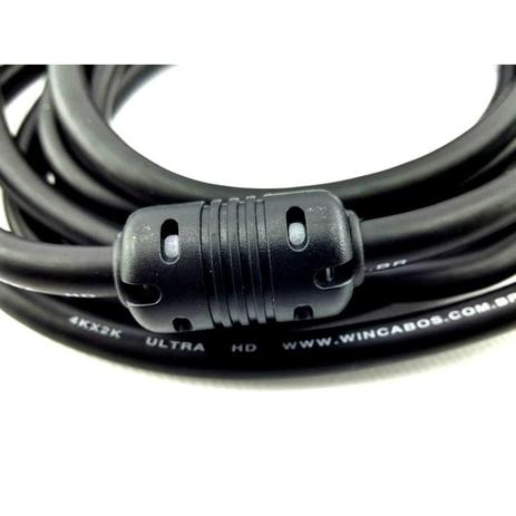 Cabo HDMI 5 Metros C- 2 Filtros Versão 1.4 Ultra HD 3D - Wincabos Menor preço em Cabo HDMI 5 Metros C- 2 Filtros Versão 1.4 Ultra HD 3D - Wincabos