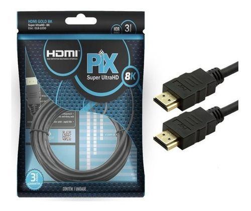 Cabo Hdmi 8k 2.1 3 Metros Ultra Hd Hdr Dinamico Pontas Gold - PIX Menor preço em Cabo Hdmi 8k 2.1 3 Metros Ultra Hd Hdr Dinamico Pontas Gold - PIX