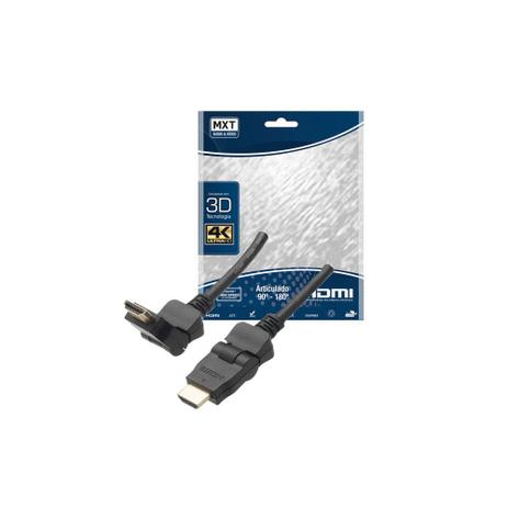 Cabo HDMI Articulado 2.0 4K Ultra HD 3 metros - Mxt Menor preço em Cabo HDMI Articulado 2.0 4K Ultra HD 3 metros - Mxt
