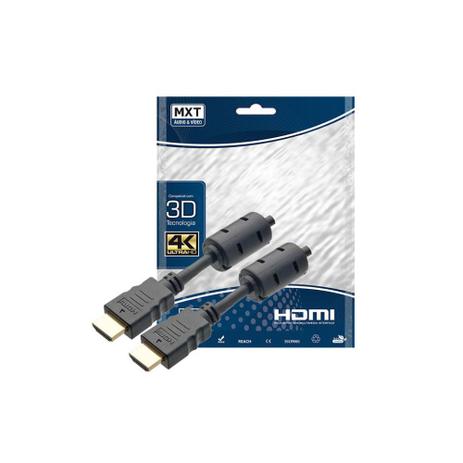 Cabo HDMI com Filtro 2.0 4K Ultra HD 3 metros - Mxt Menor preço em Cabo HDMI com Filtro 2.0 4K Ultra HD 3 metros - Mxt