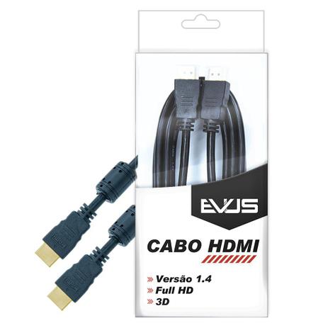 Cabo HDMI Evus C-002 Blister Filtros 3M Versão 1.4 3D Menor preço em Cabo HDMI Evus C-002 Blister Filtros 3M Versão 1.4 3D