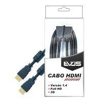 Cabo HDMI EVUS com Blister 3.0M Versao 1.4 3D Ouro Macho X Macho com Filtros Preto Modelo C-0 Menor preço em Cabo HDMI EVUS com Blister 3.0M Versao 1.4 3D Ouro Macho X Macho com Filtros Preto Modelo C-0