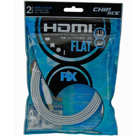 Cabo Hdmi Flat 1.4 4k Ultrahd 19 Pinos 2 Metros Branco PIX Menor preço em Cabo Hdmi Flat 1.4 4k Ultrahd 19 Pinos 2 Metros Branco PIX