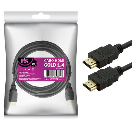 Cabo hdmi gold 1.4 - 1080p ultrahd 15p 10m 018-1110 - Pix Menor preço em Cabo hdmi gold 1.4 - 1080p ultrahd 15p 10m 018-1110 - Pix