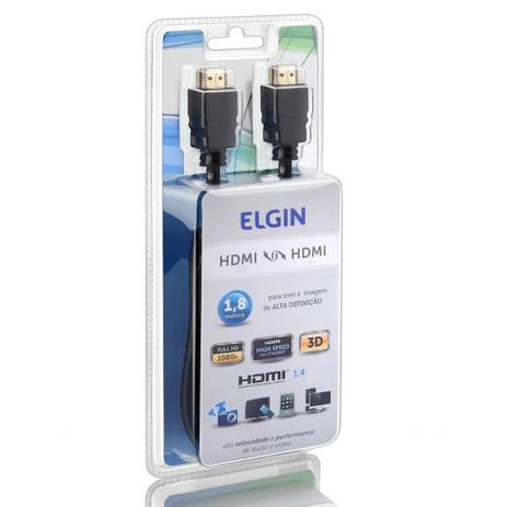 Cabo HDMI-HDMI Preto 1,8m Elgin Menor preço em Cabo HDMI-HDMI Preto 1,8m Elgin