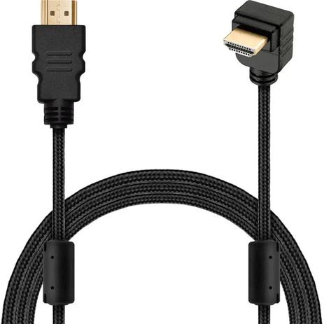 Cabo Hdmi L 90 Graus Blindado Dourado 2 metros comprimento - Mbtech Menor preço em Cabo Hdmi L 90 Graus Blindado Dourado 2 metros comprimento - Mbtech