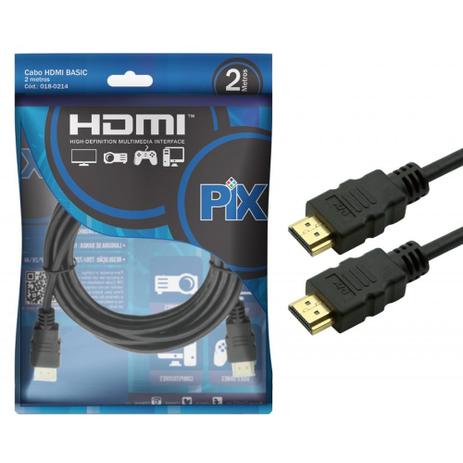 Cabo Hdmi PIX 2 metros 1.4 4k Ultra HD 15 Pinos 018-0214 Menor preço em Cabo Hdmi PIX 2 metros 1.4 4k Ultra HD 15 Pinos 018-0214