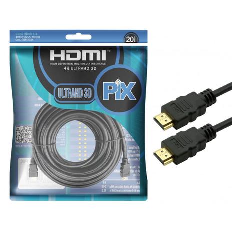 Cabo Hdmi PIX 20 metros 1.4 4k Ultra HD 15 Pinos 018-2014 Menor preço em Cabo Hdmi PIX 20 metros 1.4 4k Ultra HD 15 Pinos 018-2014