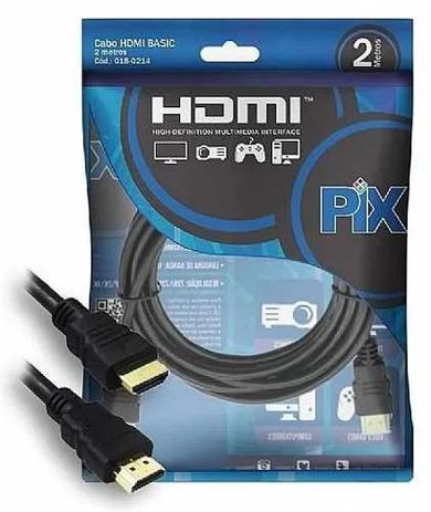 Cabo HDMI PIX 2M Gold 1.4 15 Pinos 4k ULTRA HD Menor preço em Cabo HDMI PIX 2M Gold 1.4 15 Pinos 4k ULTRA HD