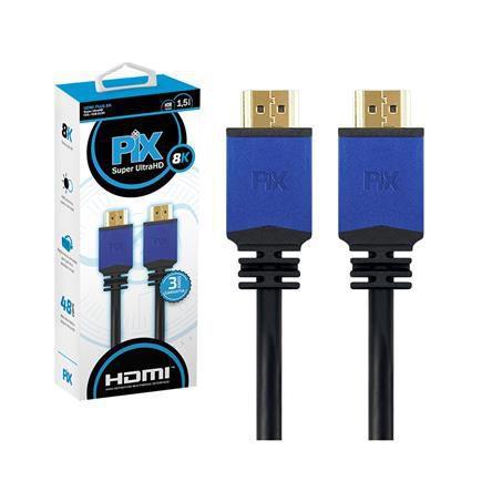 Cabo Hdmi Plus 8k 2.1 Hdr Dinâmico 48gbps ArC Ultrahd 1,5m - Pix Menor preço em Cabo Hdmi Plus 8k 2.1 Hdr Dinâmico 48gbps ArC Ultrahd 1,5m - Pix