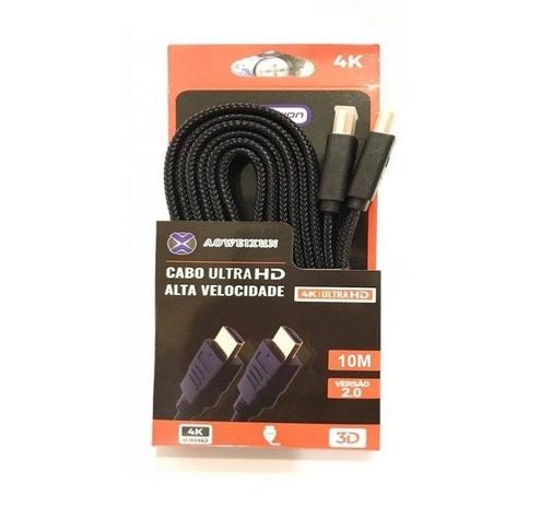 Cabo HDMI Ultra HD 2.0 3D 4K Alta Velocidade AOWEIXUN - 10 Metros Menor preço em Cabo HDMI Ultra HD 2.0 3D 4K Alta Velocidade AOWEIXUN - 10 Metros
