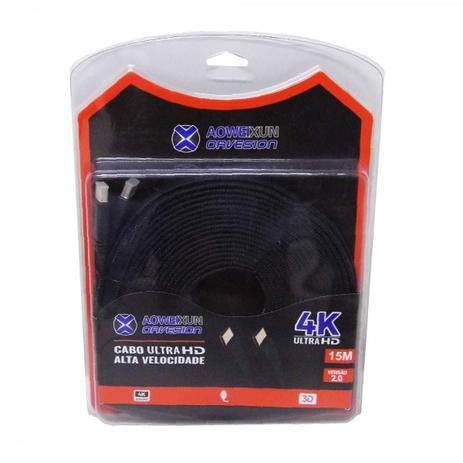 Cabo HDMI Ultra HD 2.0 3D 4K Alta Velocidade AOWEIXUN - 15 Metros Menor preço em Cabo HDMI Ultra HD 2.0 3D 4K Alta Velocidade AOWEIXUN - 15 Metros