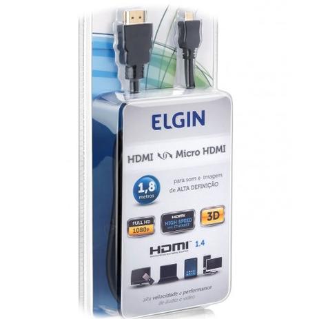 Cabo Hdmi x Micro Hdmi Elgin 46Rchdmimicr 1,8 Metros Menor preço em Cabo Hdmi x Micro Hdmi Elgin 46Rchdmimicr 1,8 Metros