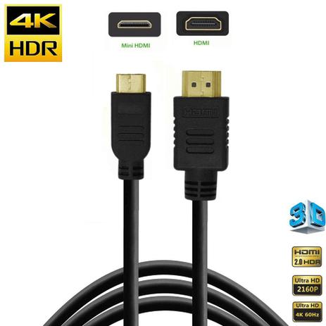 Cabo HDMI x Mini-HDMI 2.0 4K 2160P HDR de Alta Velocidade (180cm) - WorldView Menor preço em Cabo HDMI x Mini-HDMI 2.0 4K 2160P HDR de Alta Velocidade (180cm) - WorldView