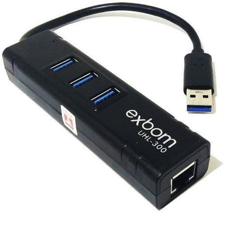 Cabo Hub Usb 3.0 C/ 3 Portas + Adaptador Rj45 Ethernet Lan - Exbom Menor preço em Cabo Hub Usb 3.0 C/ 3 Portas + Adaptador Rj45 Ethernet Lan - Exbom