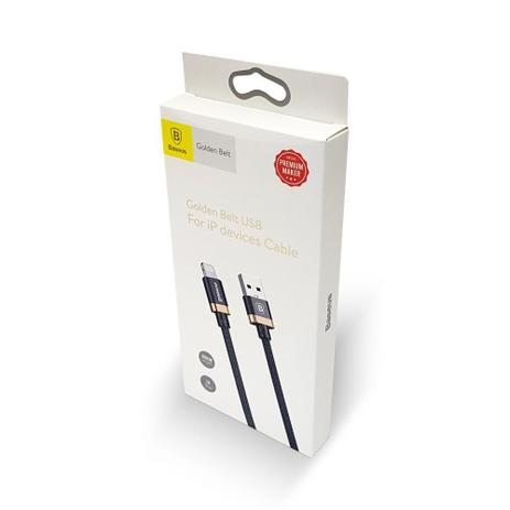 Cabo Iphone USB Lightning 1 metro Baseus Golden Belt Nylon Cabo Carregador Ouro Menor preço em Cabo Iphone USB Lightning 1 metro Baseus Golden Belt Nylon Cabo Carregador Ouro