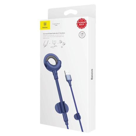 Cabo Iphone USB Lightning 1 metro Baseus O-Type 3 em 1 Cabo Suporte Veicular Azul Menor preço em Cabo Iphone USB Lightning 1 metro Baseus O-Type 3 em 1 Cabo Suporte Veicular Azul