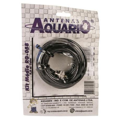 Cabo KIT Medio com Conector RG058 para PX 5,5M B3001 Preto Aquario Menor preço em Cabo KIT Medio com Conector RG058 para PX 5,5M B3001 Preto Aquario