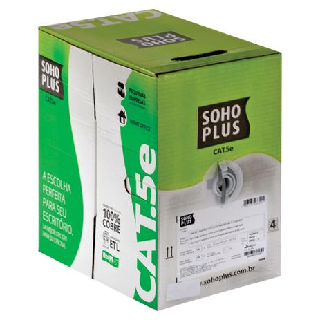 Cabo lan u/utp cat5e 24 awg 4 pares capa cmx 305m cinza 100 cobre - Furukawa soho plus Menor preço em Cabo lan u/utp cat5e 24 awg 4 pares capa cmx 305m cinza 100 cobre - Furukawa soho plus