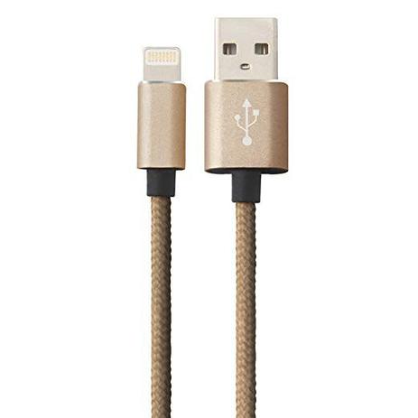 Cabo lightning com certificado Apple de nylon trançado reforçado de 1,2 m dourado - Easy Mobile Menor preço em Cabo lightning com certificado Apple de nylon trançado reforçado de 1,2 m dourado - Easy Mobile
