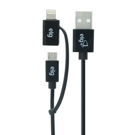 Cabo Lightning e Micro USB Recarga Sincronização 1,5M M8510 - Elg Menor preço em Cabo Lightning e Micro USB Recarga Sincronização 1,5M M8510 - Elg