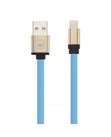 Cabo Lightning Flat iPhone Metalico Azul Com Preto - Kimaster Menor preço em Cabo Lightning Flat iPhone Metalico Azul Com Preto - Kimaster