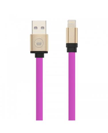 Cabo Lightning Flat iPhone Metalico Rosa Com Preto - Kimaster Menor preço em Cabo Lightning Flat iPhone Metalico Rosa Com Preto - Kimaster