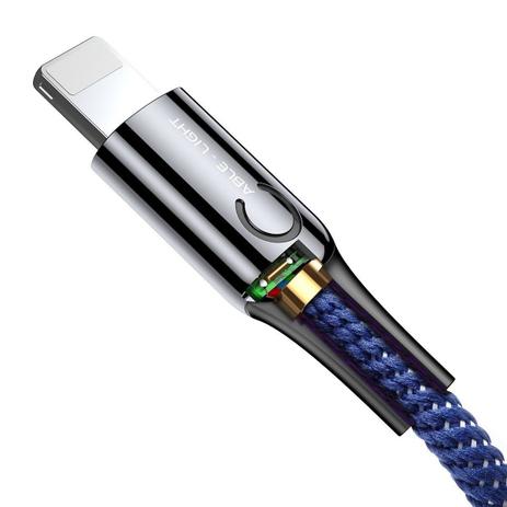 CABO LIGHTNING LED CHIP INTELIGENTE BASEUS iPHONE 2.4A AZUL Menor preço em CABO LIGHTNING LED CHIP INTELIGENTE BASEUS iPHONE 2.4A AZUL