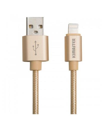 Cabo Lightning Metálico 1,2m 2a Dourado - Kimaster Menor preço em Cabo Lightning Metálico 1,2m 2a Dourado - Kimaster