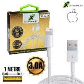 Cabo lightning p/ iphone - 3.0a - marca: x-cell Menor preço em Cabo lightning p/ iphone - 3.0a - marca: x-cell