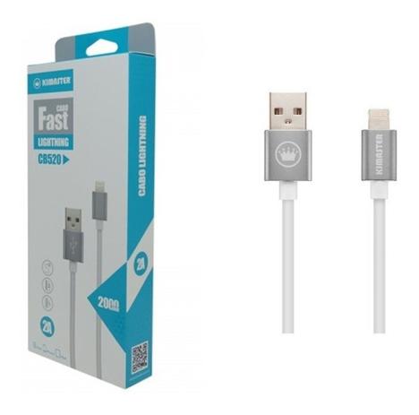 Cabo Lightning para iPhone com 2 Metros Kimaster Menor preço em Cabo Lightning para iPhone com 2 Metros Kimaster