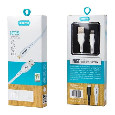 Cabo lightning reforçado - kimaster - conector de metal, material de alta resistencia - 1,0 metro Menor preço em Cabo lightning reforçado - kimaster - conector de metal, material de alta resistencia - 1,0 metro