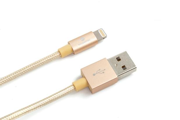 Cabo Lightning USB Nylon Goldentec MFi Gold - 1.2 Metros - Goldentec acessorios Menor preço em Cabo Lightning USB Nylon Goldentec MFi Gold - 1.2 Metros - Goldentec acessorios