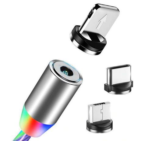 Cabo Magnético Luminoso Led 3 em 1 Carregador USB +Tipo C + Smartphones - Estrela Menor preço em Cabo Magnético Luminoso Led 3 em 1 Carregador USB +Tipo C + Smartphones - Estrela