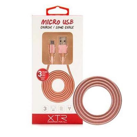 Cabo Micro Usb Xtr 1,5m Rosa Dourado - Xtrax Menor preço em Cabo Micro Usb Xtr 1,5m Rosa Dourado - Xtrax
