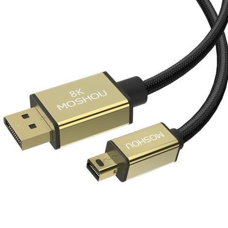 Cabo Mini Displayport Para Displayport 1 4 8k 60hz 4k 144hz Fhd 240hz 3 0m Moshou Cabo Dvi Magazine Luiza