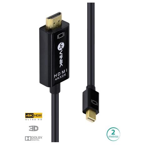 Cabo Mini Displayport para Hdmi 2.0 4k Ultra Hd 2 Metros - H20mdp-2 - Vinik Menor preço em Cabo Mini Displayport para Hdmi 2.0 4k Ultra Hd 2 Metros - H20mdp-2 - Vinik