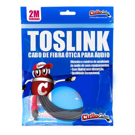 Cabo Óptico Áudio Digital TOSLINK, 2 metros - Cirilo Cabos - Chip sce Menor preço em Cabo Óptico Áudio Digital TOSLINK, 2 metros - Cirilo Cabos - Chip sce