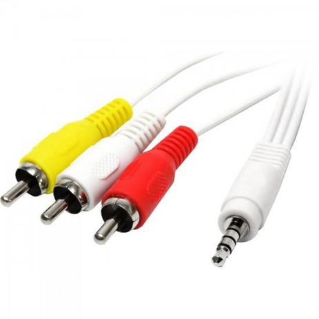 Cabo P2 4C X 3 RCA Macho 1.8M CBRC0017 Branco STORM Menor preço em Cabo P2 4C X 3 RCA Macho 1.8M CBRC0017 Branco STORM