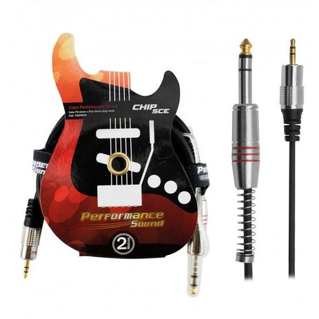 Cabo P2 Estéreo x P10 Estéreo 2 Metros Profissional - ChipSCE - 018-8054 - Performance sound Menor preço em Cabo P2 Estéreo x P10 Estéreo 2 Metros Profissional - ChipSCE - 018-8054 - Performance sound