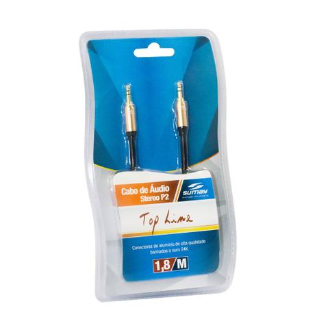 Cabo P2 X P2 Sumay Sm-Casp218 1.8Mt Estereo Topline Menor preço em Cabo P2 X P2 Sumay Sm-Casp218 1.8Mt Estereo Topline