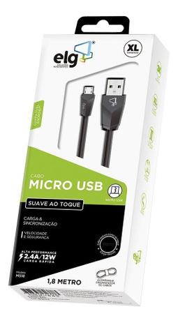Cabo Para Celular/tablet Micro Usb V8 Preto 1,8m M518 ELG Menor preço em Cabo Para Celular/tablet Micro Usb V8 Preto 1,8m M518 ELG