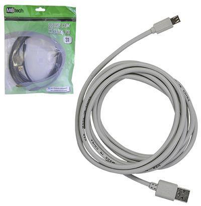 Cabo para celular usb x v8 branco 3 m - Royal eletronic Menor preço em Cabo para celular usb x v8 branco 3 m - Royal eletronic