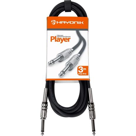 Cabo Para Instrumentos Hayonik P10 X P10 - 3 Metros - Preto Menor preço em Cabo Para Instrumentos Hayonik P10 X P10 - 3 Metros - Preto