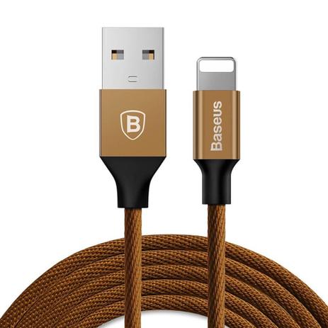 Cabo para iPhone Lightning 1.5A Ultra Rápido Super Resistente de 1,5m Baseus Café Menor preço em Cabo para iPhone Lightning 1.5A Ultra Rápido Super Resistente de 1,5m Baseus Café