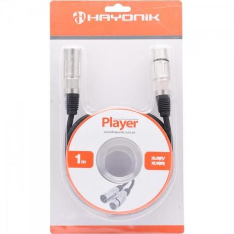 Cabo para Microfone XLR(F) X XLR(M) 1m PLAYER Preto HAYONIK Menor preço em Cabo para Microfone XLR(F) X XLR(M) 1m PLAYER Preto HAYONIK