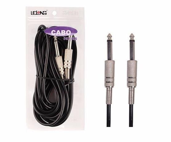 Cabo Para Violão Guitarra Amplificador 3 Metros P10 X P10 Mono - Lelong Menor preço em Cabo Para Violão Guitarra Amplificador 3 Metros P10 X P10 Mono - Lelong